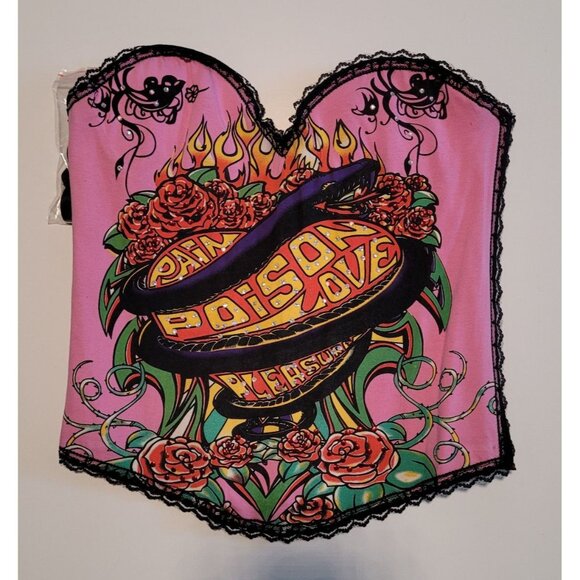 Women Sexy Women's Small Pink Bustier Corset With Removable Straps SL5093-3 - Picture 1 of 4